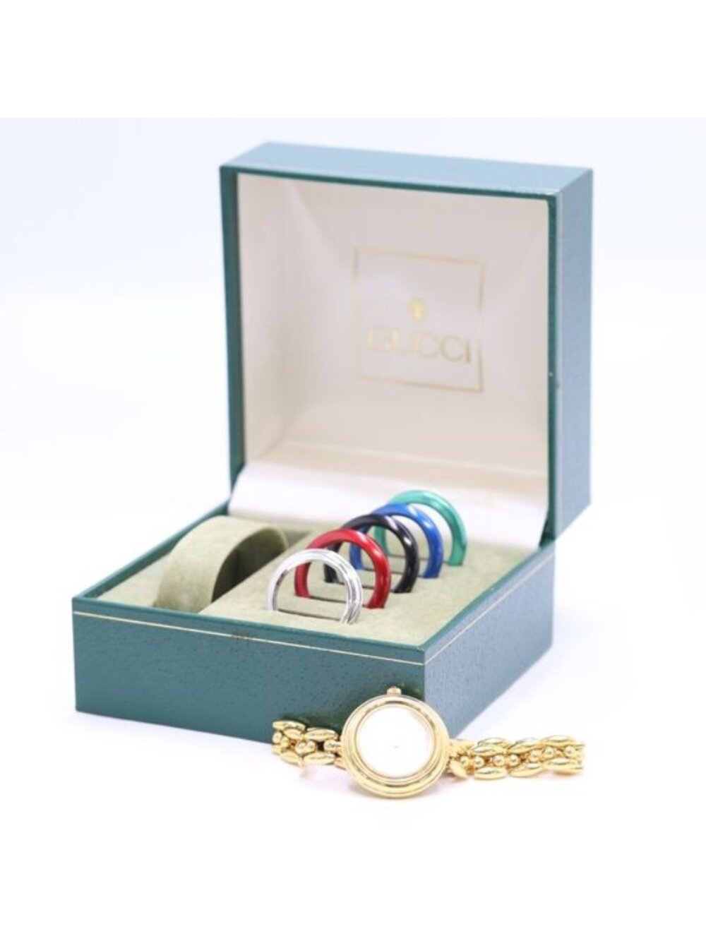 Gucci Box with Replacement Bezel 11/12.2 Changed Bangle Watch White Dial